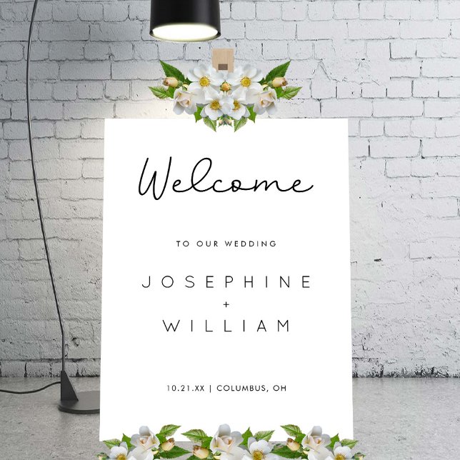 Sleek Minimalist Modern White Wedding Welcome Sign (Sleek Minimalist Modern White Wedding Welcome Sign)