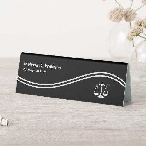 Sleek Modern Attorney Desk Name Plaque Table Tent Sign