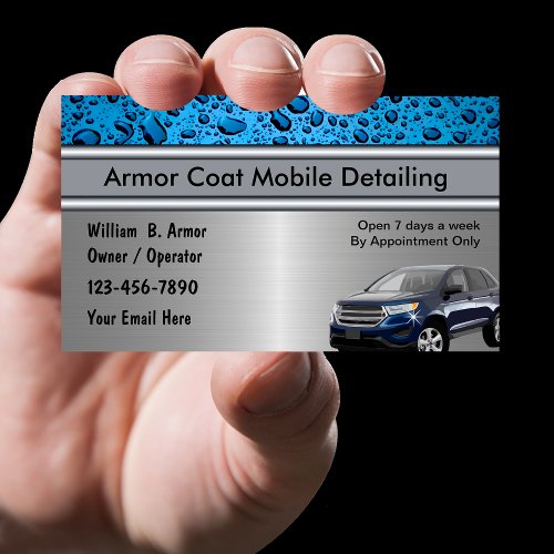 Sleek Modern Auto Detailing Business Cards