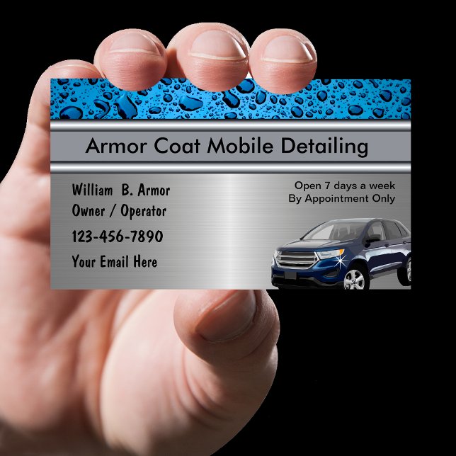 Sleek Modern Auto Detailing Business Cards (Creator Uploaded)