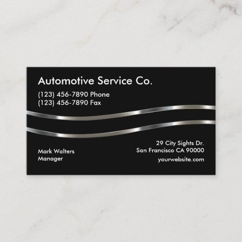 Sleek Modern Automotive Theme Business Card
