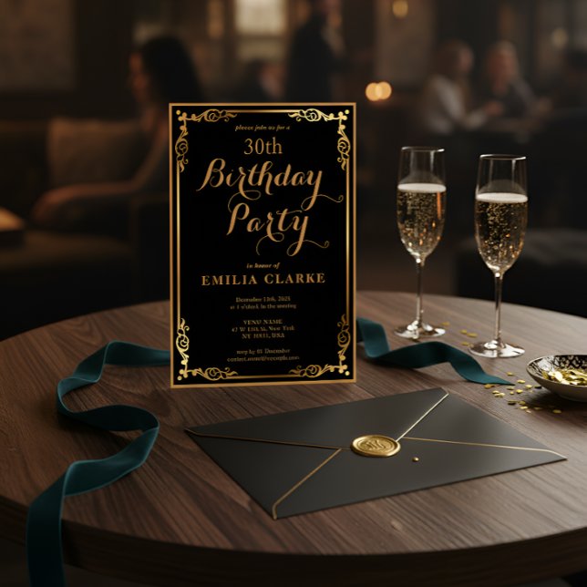 Sleek Modern Birthday Party Invitations for Adults (Creator Uploaded)