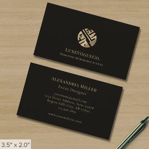 Sleek Modern Black and Gold Business Card