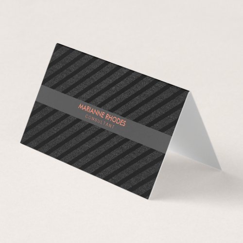 Sleek Modern Black Denim Stripe Business Card