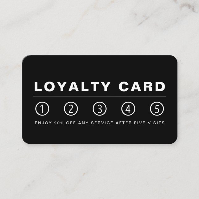 Sleek Modern - Black & White - Loyalty Card (Front)