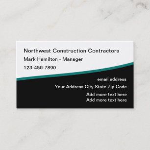 Sleek Modern Construction Service Business Card