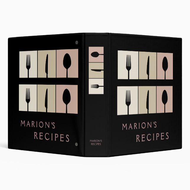 Sleek Modern Cooking Recipe Book Binder (Background)