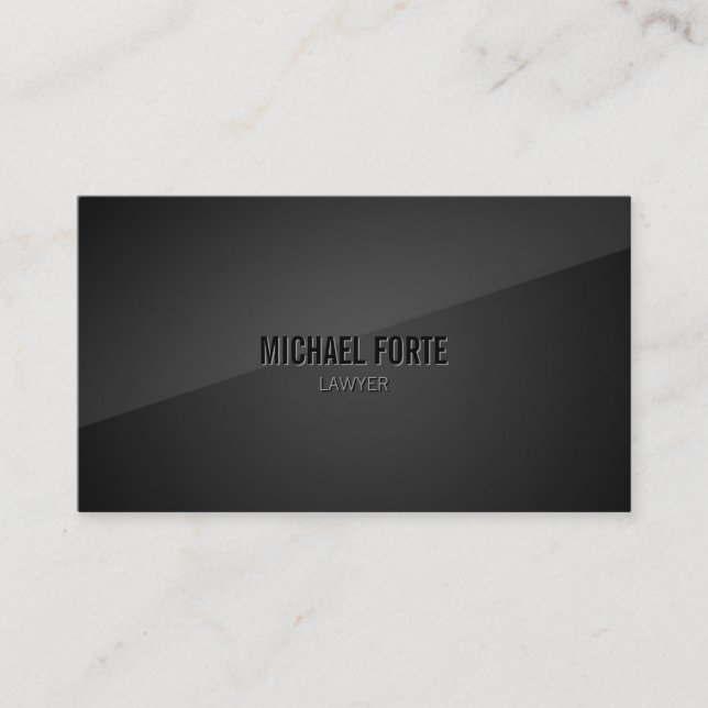 Sleek Modern Elegant Black Business Card (Front)