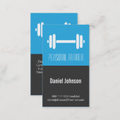 Sleek Modern Fitness Personal Trainer Weights Business Card (Front/Back)