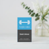 Sleek Modern Fitness Personal Trainer Weights Business Card (Standing Front)