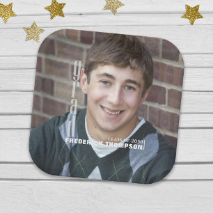 Sleek Modern Graduation Photo Layout Design Paper Plates