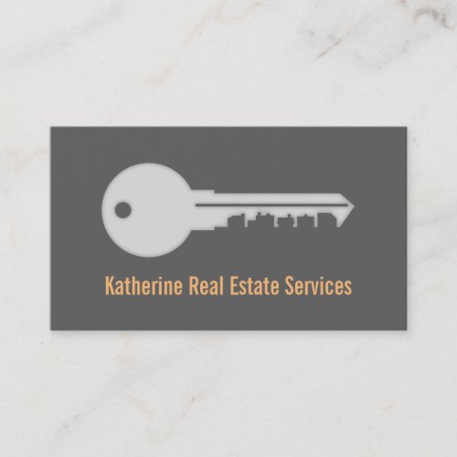 Sleek Modern House Key Real Estate Business Cards