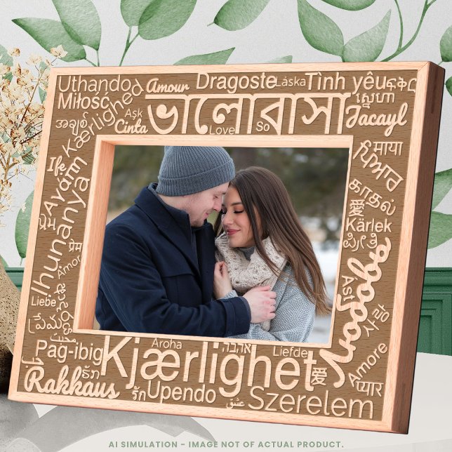 Sleek Modern Laser Engraved 'LOVE' in 50 Languages Frames (Creator Uploaded)