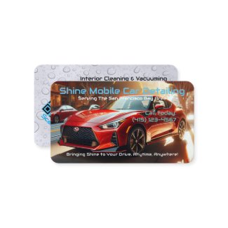 Sleek Modern Mobile Auto Car Detailing QR Code URL Business Card