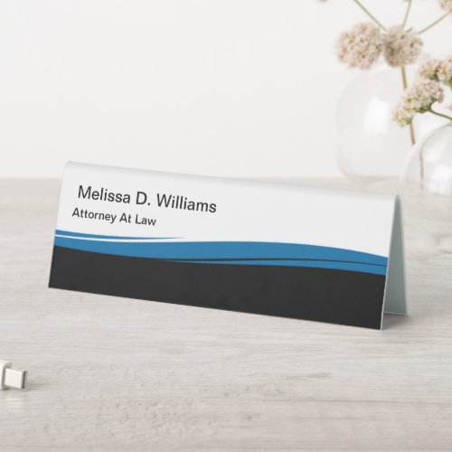 Sleek Modern Office Professional Desk Name Plaque Table Tent Sign