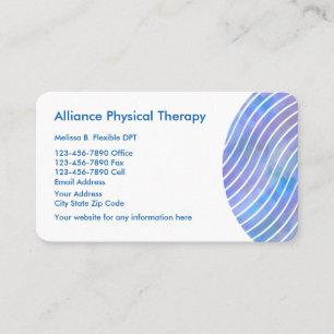 Sleek Modern Physical Therapist Business Card