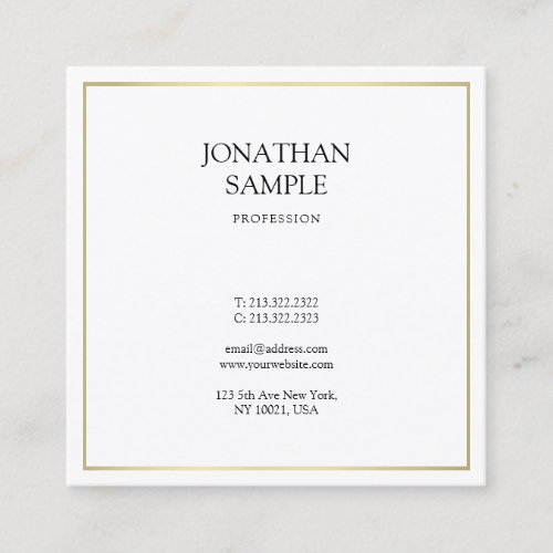 Sleek Modern Professional Design Creative Plain Square Business Card