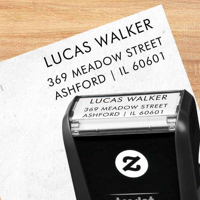 Sleek Modern Typography Address Stamp (Creator Uploaded)