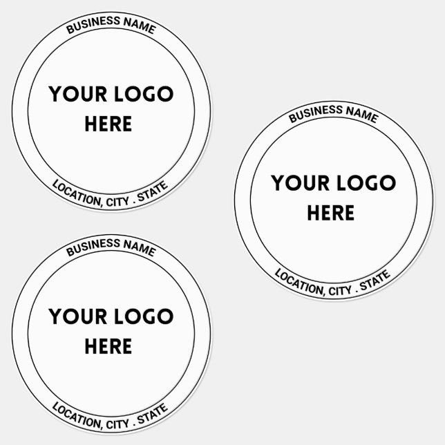Sleek Monochrome Custom Logo Labels (Group)