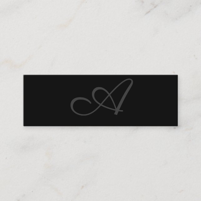 Sleek Monogram / Black (Executive) Mini Business Card (Front)