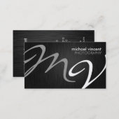 Sleek Monogram Professional Photographer Business Card (Front/Back)