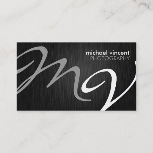 Sleek Monogram Professional Photographer Business Card