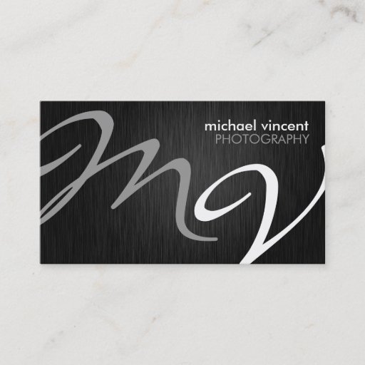 Customizable Sleek Monogram Professional Photographer Business Card