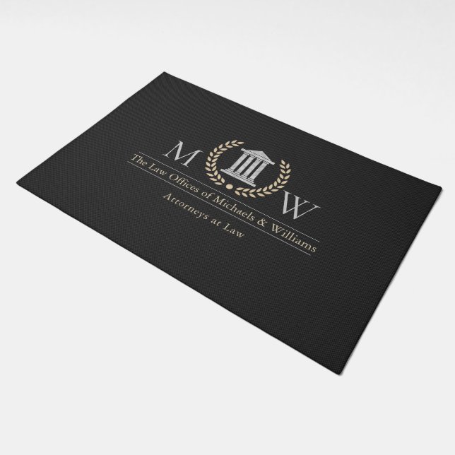 Sleek Monogramed Courthouse Doormat (Angled)
