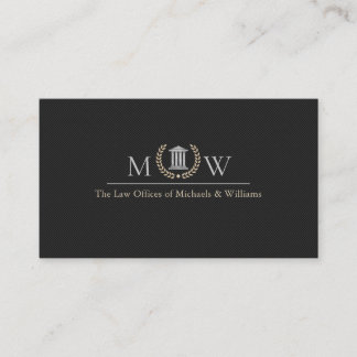 Sleek Monogrammed Legal Practice Business Card