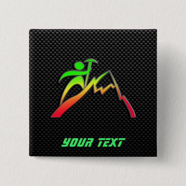 Sleek Mountain Climbing Button (Front)