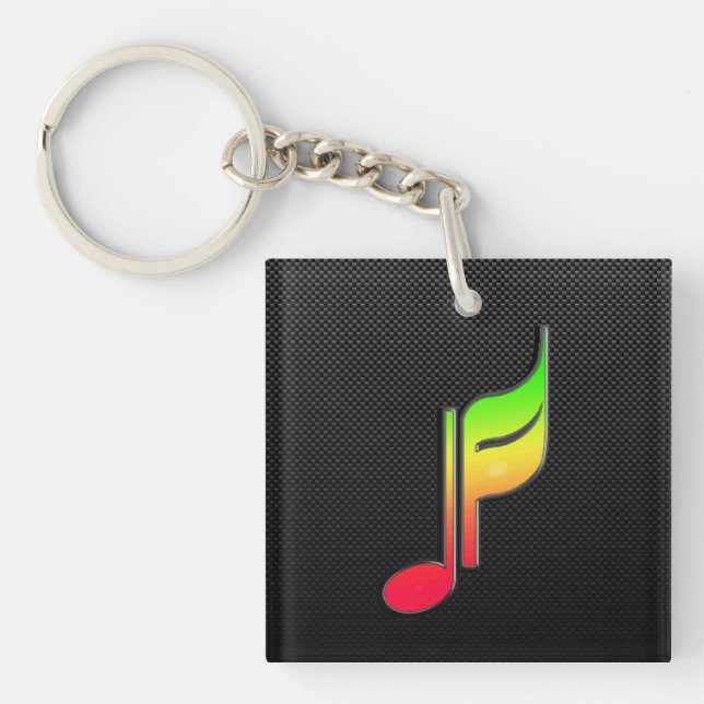 Sleek Music Note Keychain (Front)