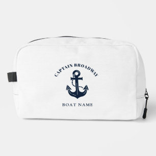Sleek Nautical Captain and Boat Name Signature Dopp Kit