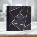 Sleek Navy & Gold Abstract Pattern 3 Ring Binder<br><div class="desc">Give this elegant binder as a gift or keep it for yourself as a lovely office addition.</div>