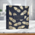 Sleek Navy & Gold Pineapple 3 Ring Binder<br><div class="desc">Give this elegant binder as a gift or keep it for yourself as a lovely office addition.</div>