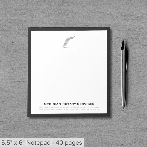 Sleek Notary Service Notepad