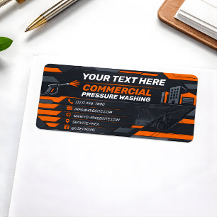 Sleek Obsidian Polygon Commercial Cleaning Label