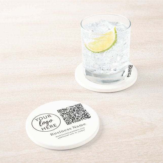 Sleek Personalized Company QR Code Event Style Coaster (Side)