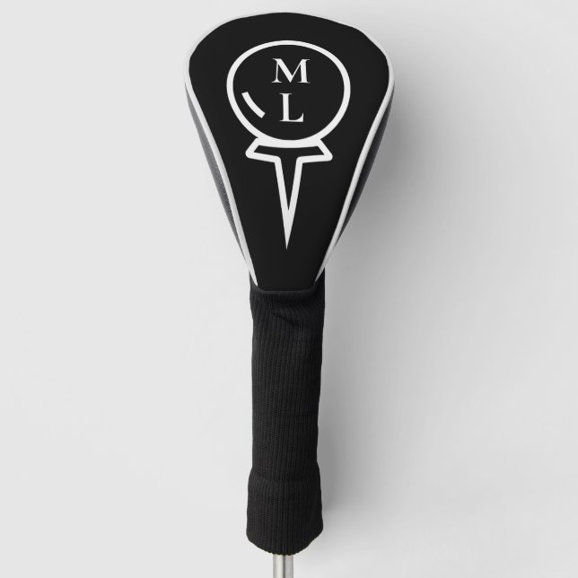 Sleek Personalized Monogram Golf Head Cover (Front)