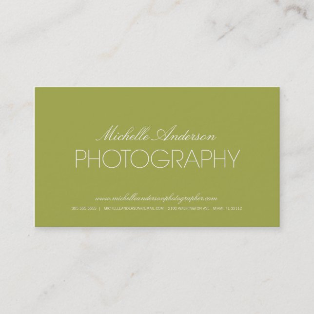SLEEK PHOTOGRAPHER | PHOTOGRAPHY BUSINESS CARD (Front)