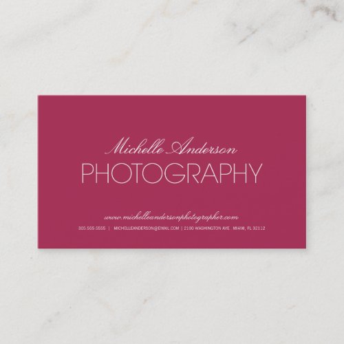 SLEEK PHOTOGRAPHER | PHOTOGRAPHY BUSINESS CARD
