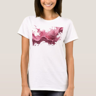 Sleek Pink ABSTRACT ART Artistic Motif T-Shirt