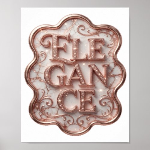Sleek Pink ELEGANCE Graphic Design Poster