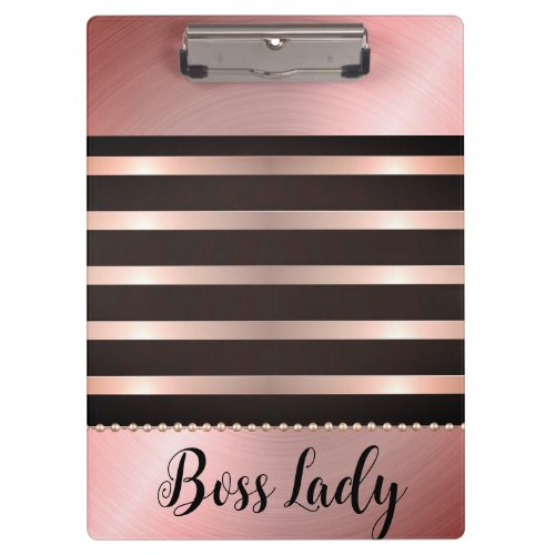 Sleek Pink Striped Boss Lady  Clipboard