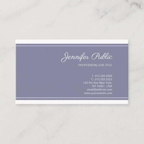 Sleek Plain Elegant Color Professional Modern Chic Business Card