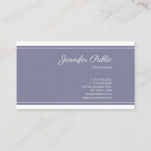 Sleek Plain Elegant Color Professional Modern Chic Business Card