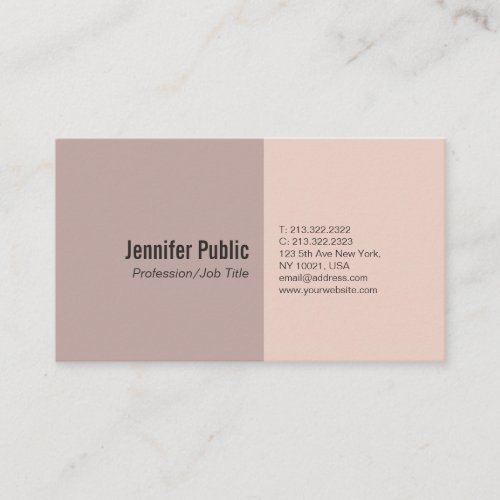 Sleek Plain Elegant Colors Professional Modern Business Card