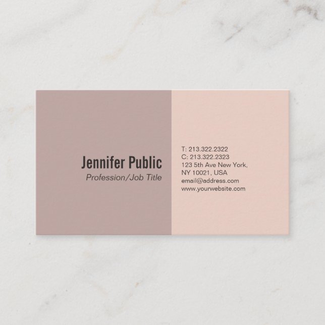Sleek Plain Elegant Colors Professional Modern Business Card (Front)