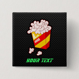 Sleek Popcorn Pinback Button