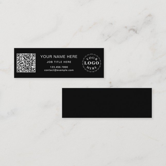 Sleek Professional Black Mini Card for Networking (Front/Back)