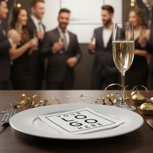 Sleek Professional Black Square Corporate Logo Napkins (Sleek Professional Black Square Corporate Logo Napkins)